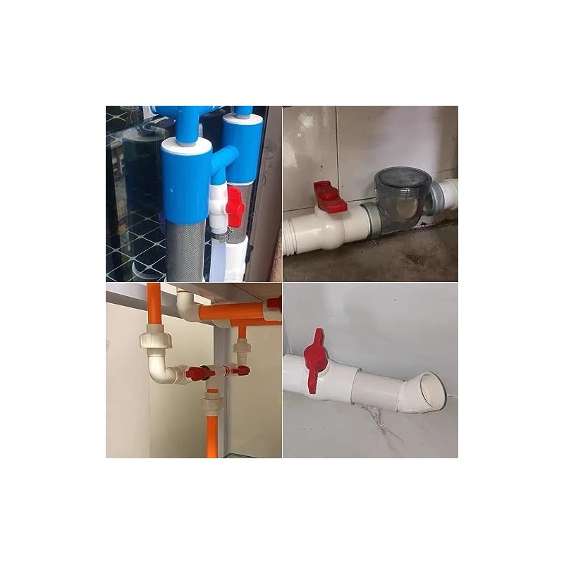ERGAOBOY 5Pcs PVC Ball Valves, 25MM Water Pipe Shut-Off Valve