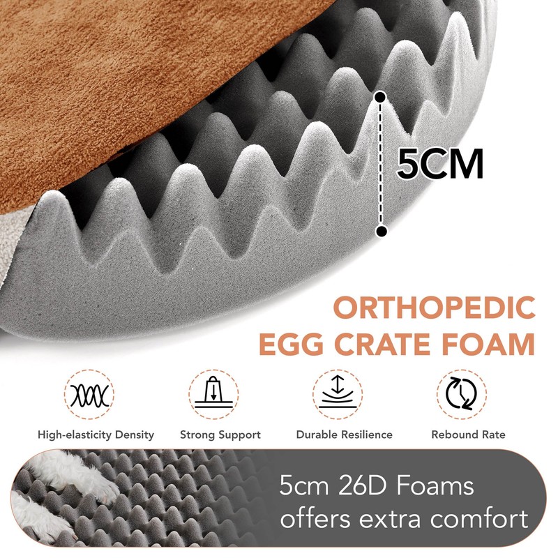 Deconovo Calming Dog Bed for Small Dogs - Waterproof Round