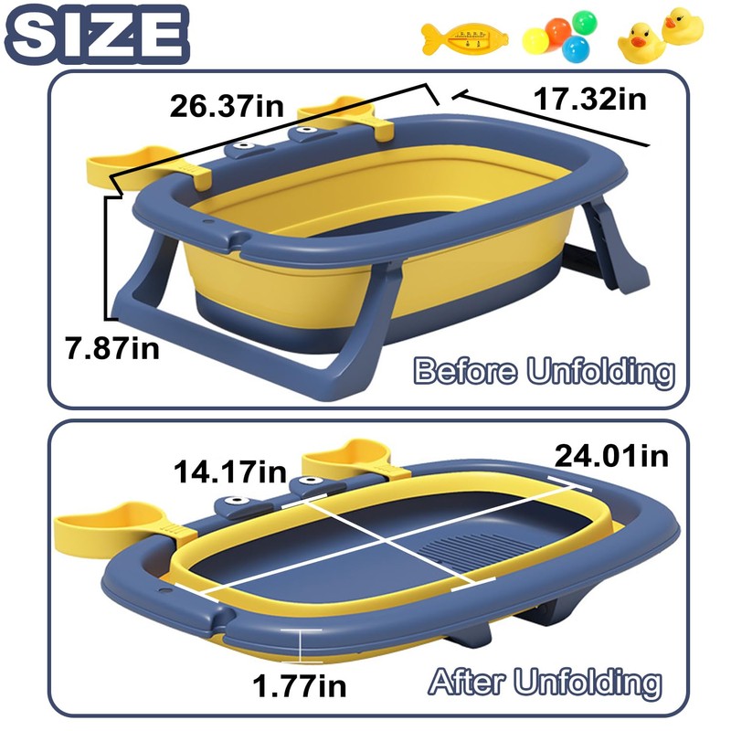 Pet Bathtub with Toys,Portable Puppy Bathtub for Easy Baths and