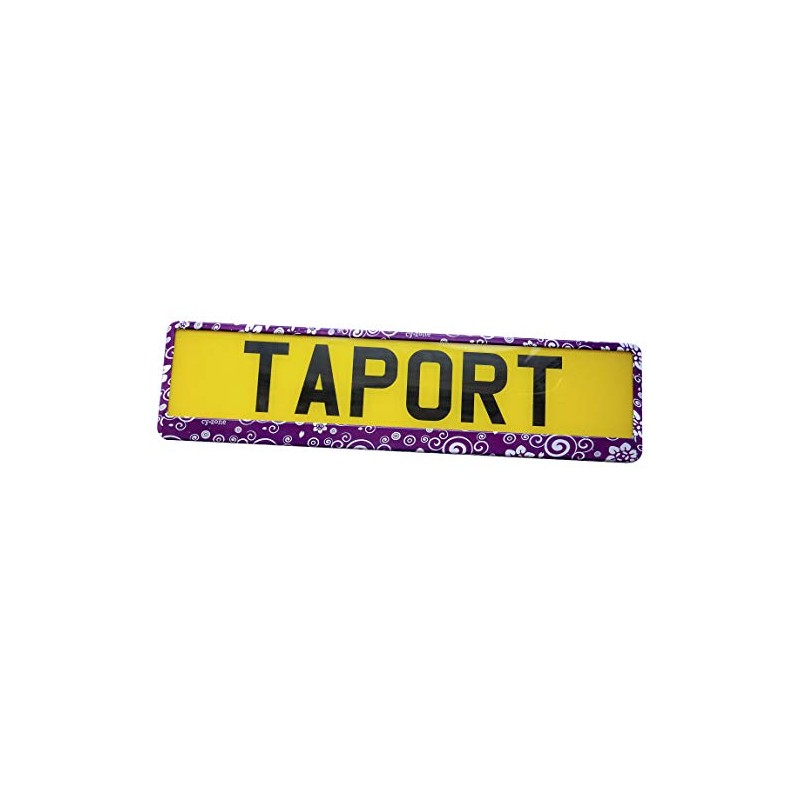 TAPORT® 1x PURPLE FLOWERS 3D Car Registration License Number Plate