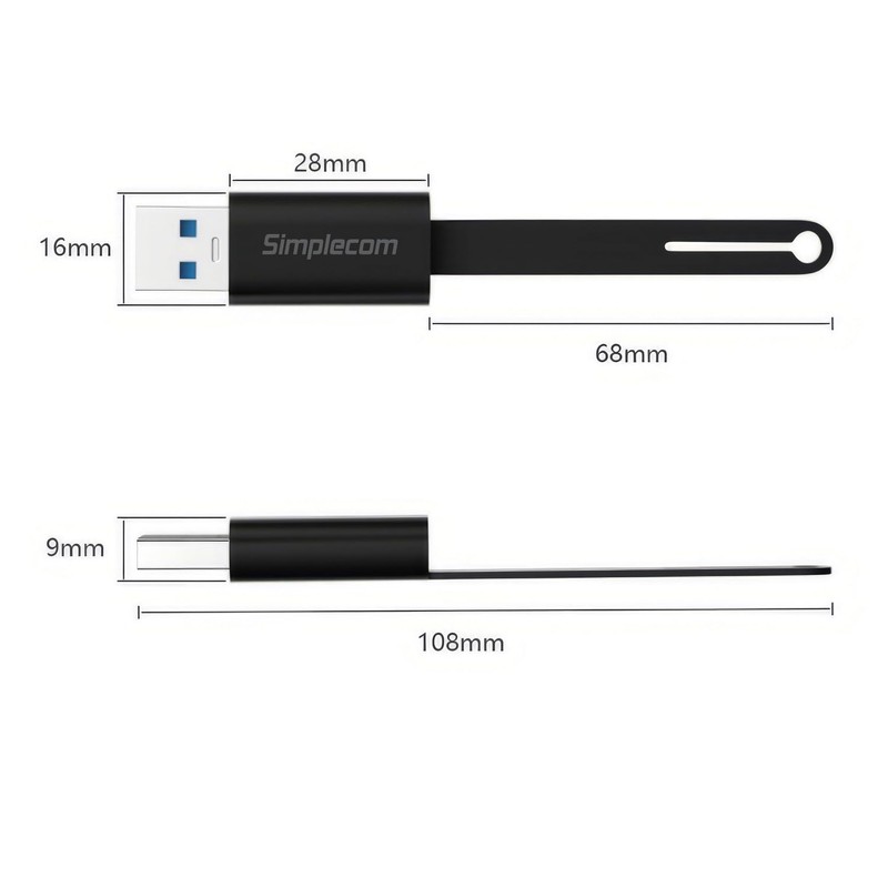 Simplecom CA132 USB-A Male to USB-C Female Adapter USB 3.2