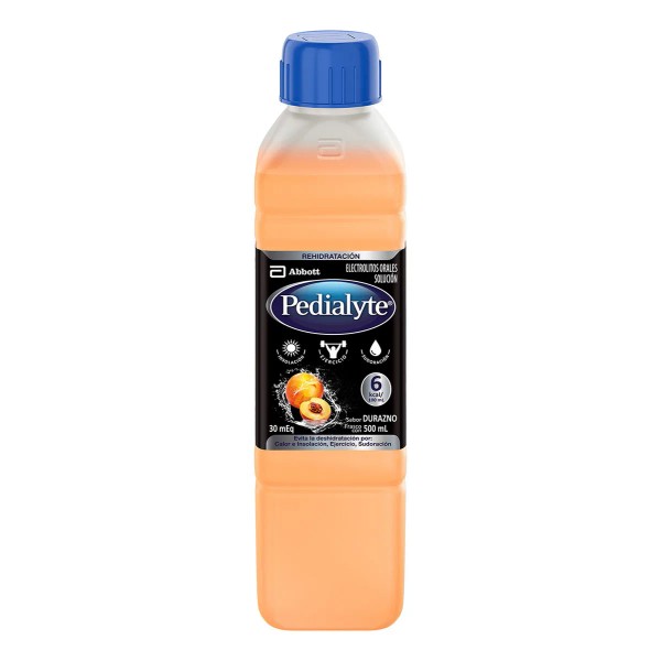 Pedialyte Solución Sabor Durazno, 1 Frasco 500 Ml