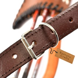 Bantoro Crafts Traditional Archery Shoulder Back Quiver Bow Leather Arrow Holder with Large Pocket Handmade Strap Belt Pouch Brown LA216BR-A