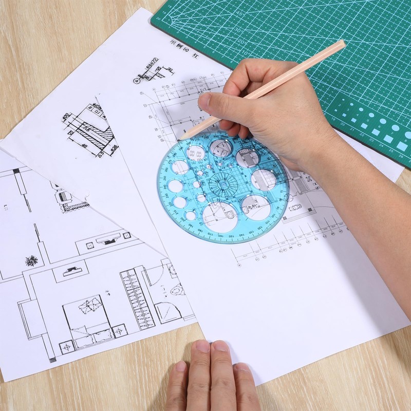 BOHUIZ Circle Template for Drawing, Plastic Round Stencil Templates Professional