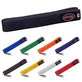 Farabi Sports Karate Belt – Multiple Colors – Premium Martial Arts Belts for Karate and Taekwondo, Training & Competition – Single, Pack of 5, Pack of 10 (Black, 240-cm)