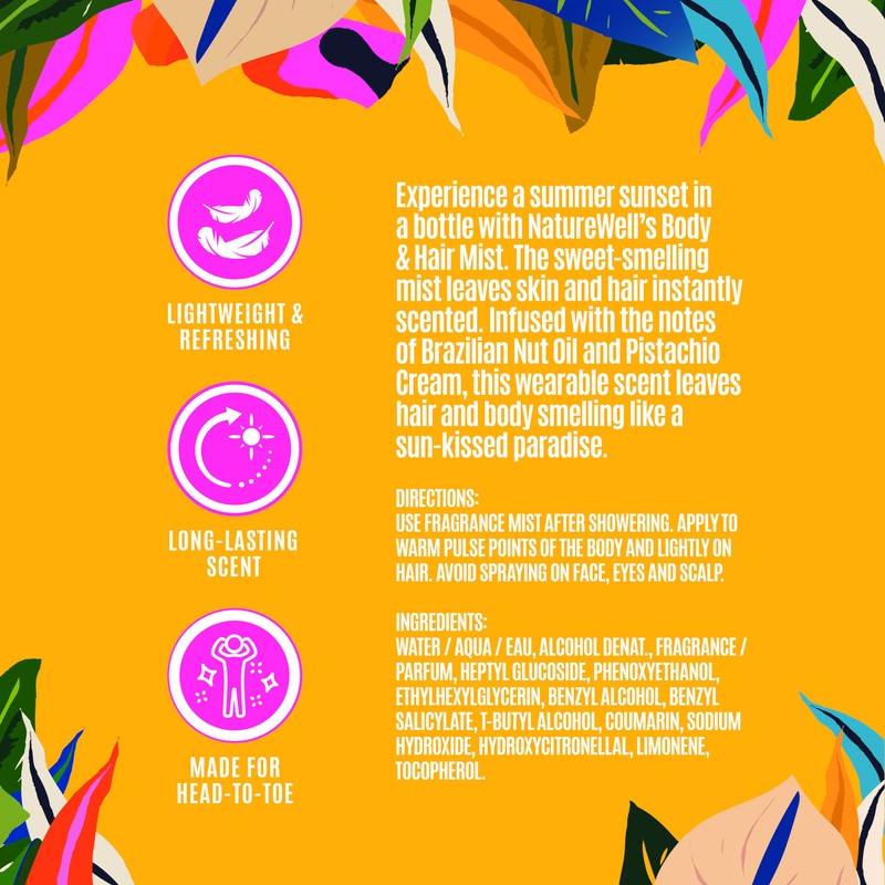 NATURE WELL Cheeky Hair & Body Mist, Lightweight Mist Made