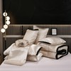 Satin Full Comforter Set Silk Like Beige Bedding Comforter 8