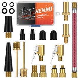 HENMI Bicycle Valve Adapter Set, All Valve Adapters Bicycle, Car Valve Adapter, French Valve, Ball Needle, Taper Valve and Air Pump Adapter with Sorting Box