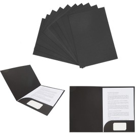 Smiling Art Presentation Folder Document Folder in A4 Made of 320 g/m² Kraft Paper Pack of 10 Can be Used for School, University, Project, Business (Black, Pack of 10)