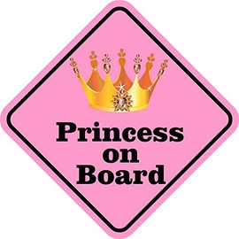StickerTalk Princess on Board Vinyl Sticker, 5 inches by 5 inches