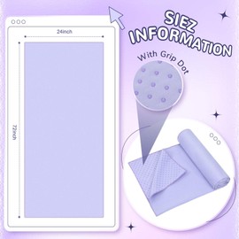 Peryiter 2pack 72 x 24'' Hot Yoga Towel Pack with Grip Dot, Sticky Fiber Mat Towels Non Slip for Hot Yoga, Absorbent Microfiber Sweat Anti-slip Cover for Pilates Exercise Fitness Workout(Light Purple)
