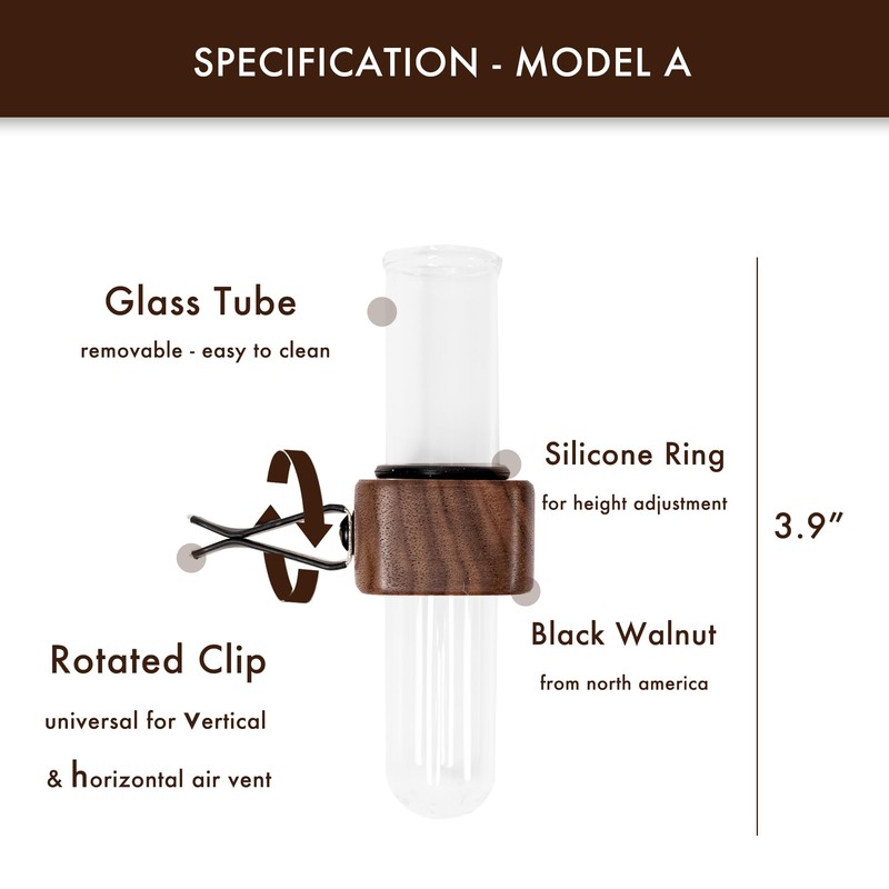 LVBRT Car Flower Vase Vent Clip Glass Plant Holder Universal