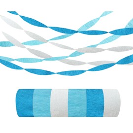 Blue Birthday Party Decorations, 6 Rolls Crepe Paper Streamers for Birthday, Wedding, Bridal, Baby Shower
