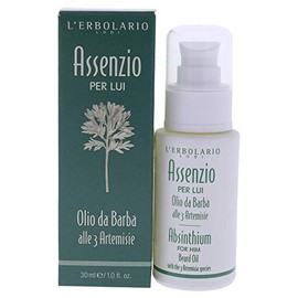 LErbolario L'erbolario beard oil for him - absinthium - made with sesame, safflower, avocado, olive and sunflower oils - softens beard and skin, adds 