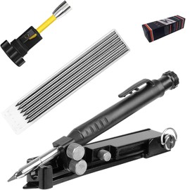 MYLEUS Multi-function Scribing Tool - Upgraded Construction Pencil for DIY Woodworking, Aluminum Alloy Scribe Tool with Deep Hole Pencil, Scriber Line Maker Measuring Tool