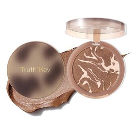 Truth Key Marbled Powder Highlighter, Glitter Illuminator, Bronze (Brown-1, 0.353 oz)