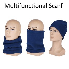 CBValleyol Winter Neck Tube Men's Ski Neck Warmer Neckerchief Unisex Face Scarf Women's Fleece Scarf Tube Scarf for Men Gaiter Mask, blue