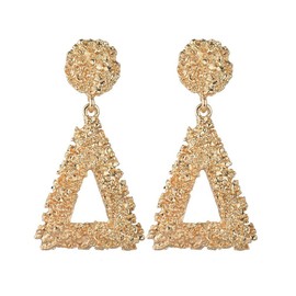 YAZILIND Fashion Punk Gold Alloy Dangle Earrings For Women Jewelry Geometric Big Drop Earrings #1