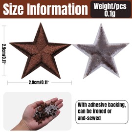 AKZYTUE - 50 parches pequeños de 5 estrellas, parches bordados para coser parches para planchar en el corazón para ropa, chaquetas, mochilas, zapatos, decoraciones de reparación