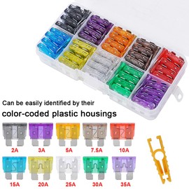 eFuncar 10 Pack 16 AWG Car Fuse Holder in line, DC 12V 20AMP ATC ATO Inline Fuse Holder, Waterproof Heavy Duty Add-a-circuit Blade Fuse Tap with 100 Pieces Assorted Car Standard Blade Fuse Set