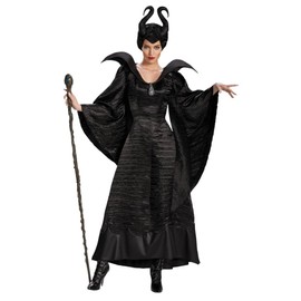shoperama Ladies’ Maleficent Costume - Black Evil Fairy Stepmother Queen, s, Black