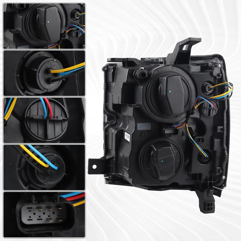 Duolctarms Chrome Projector Headlight Headlamp Assembly Compatible for 2015-2019 Chevy