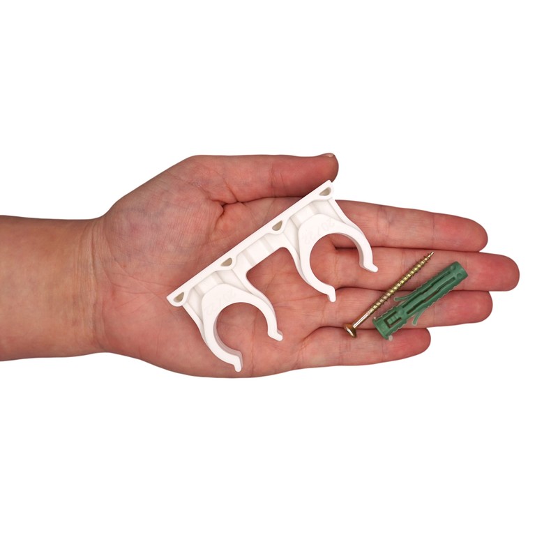 SKIR'CO (20 pcs) Double Pipe Clips, Plastic Clamps for 20-22