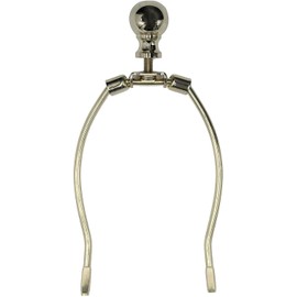 Upgradelights 16 Inch Shallow Retro Oval Washer Lampshade with Matching Harp and Finial (Off White)