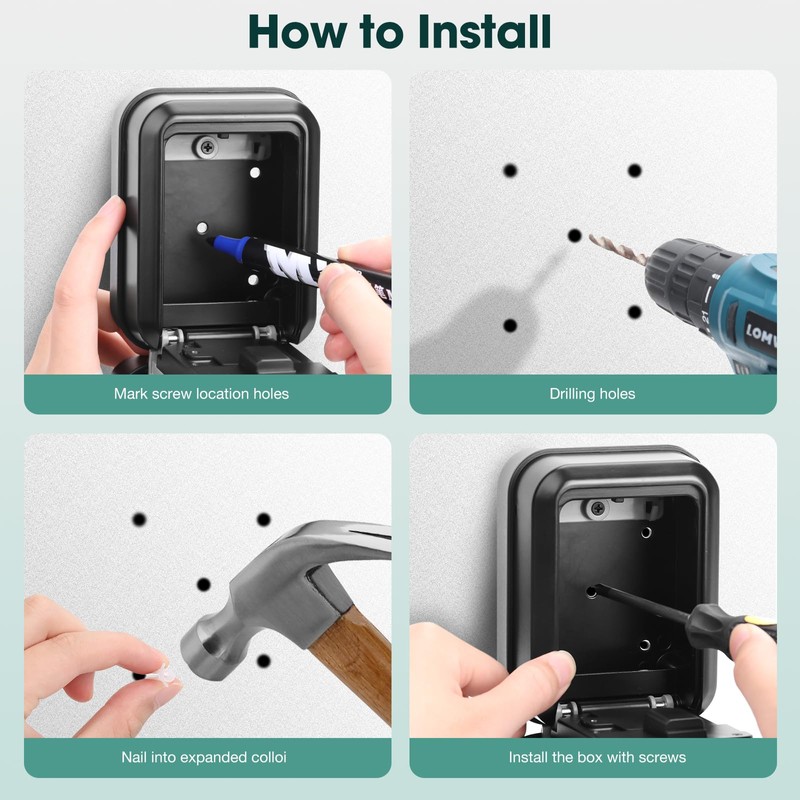 PAIRIER Smart Key Box, Bluetooth Lock Box Supports TTLock App