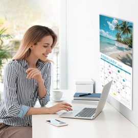 Gannyfer Calendar 2025-2026, July 2025 to December 2026, 18 Months Beaches Calendar 2025, Large Wall Calendars 12" x 24" Opened, Perfect as Gifts for Friends, Family(3 Stickers Included)