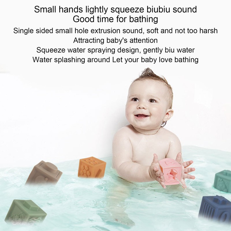12PCS Children Silicone Building Blocks Soft DIY Educational Chewable Animals