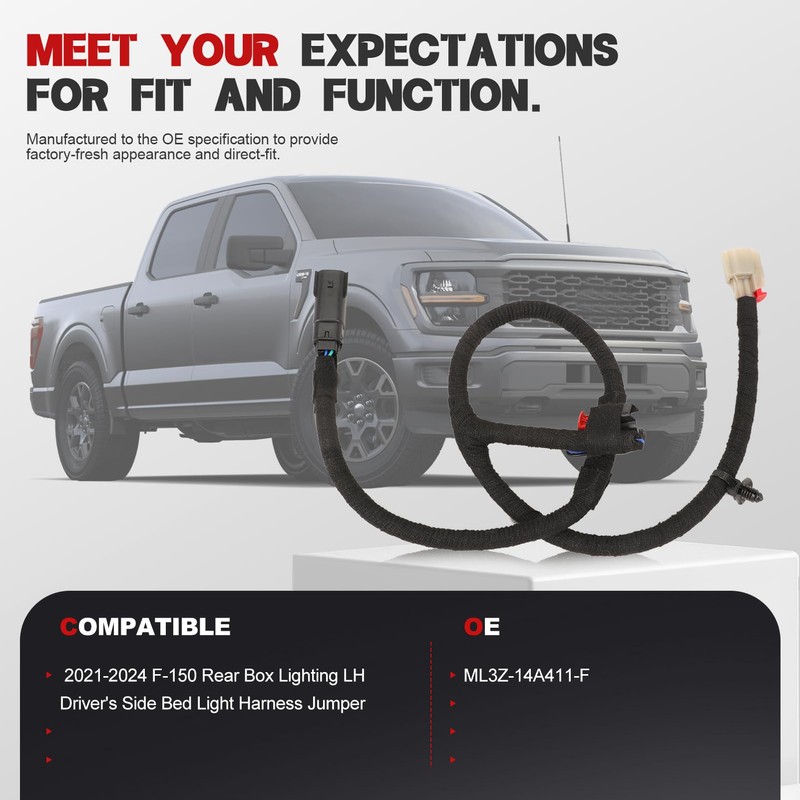 Trunk Lighting Bed Light Wire Harness Rear Box for F150