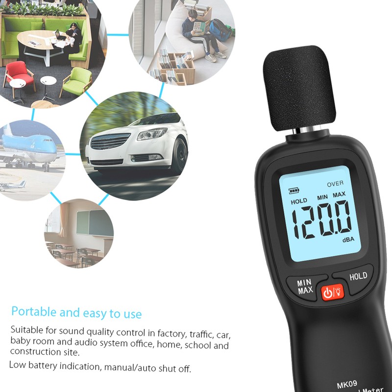 30-130dB(A) LCD Digital Sound Level Meter Noise Volume Measuring Instrument
