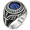Anillo de lujo de plata de ley 925 maciza, piedra