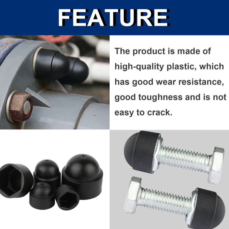 smseace 150pcs 6-Values Bolt and Nuts Protective Caps M4/M5/M6/M8/M10/M12 Bolt