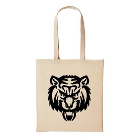 huuraa Jute Bag Lion Tiger Lion Leopard Gift Idea 10 Litre Shopping Bag Natural Cotton, natural