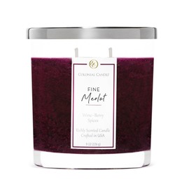 Colonial Candle Fine Merlot Scented Candle Jar, Highly Fragranced Candles for Home Scented, Mottled Wax Candle, 2 Wick, 8 oz - Made in The USA