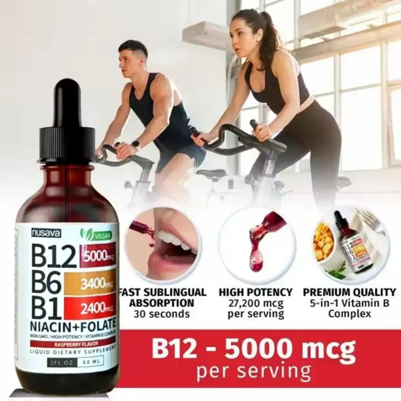 Nusava - 2x Nusava Vitamina B12,b6 Y B1 Gotas Líquidas
