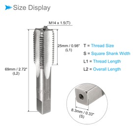 CoCud Handy Tap M14 x 1.5 Thread Metric Alloy Device Steel Screw Tapping Taper Bottom Tap - (Use: for Machine Thread Repair) 1 Pair