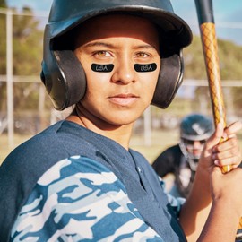 HJZHII 300 Pcs Eye Black Stickers, Softball Baseball Stickers Sports Eye Black Sticker Breathable Eyes Strips with 1 White Pencil Sport Adhesive Sticker for Football Lacrosse Fans Eyes Strip Birthday