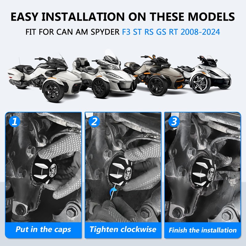 BAKAFOH CNC Aluminum Front Wheel Axle Nut Covers Caps For