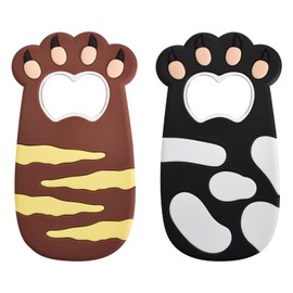 Dokeno 2 Stück Bieröffner, Magnetisch Dosenöffner für Kühlschrank, Cartoon Katzenpfote Glasöffner, Bier Deckelöffner, Flaschenöffner mit Magnet, Öffner für Bier, Familie, Restaurant
