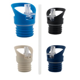 Salty Mind Replacement Lid/Drinking Attachment with Straw for Stainless Steel Drinking Bottle or Other Wide Mouth Drinking Bottle, Straw Lid/Straw Lid with Opening Diameter 45 mm (Blue)