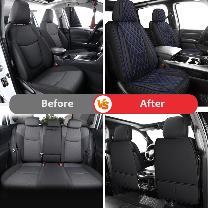 MIROZO Front Silverado Seat Covers, 2PCS Truck Seat Cover Waterproof