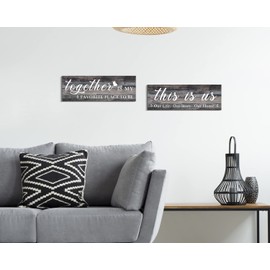 4 Pieces Black Home Wall Decor Signs, This is Us/Together/Bless This Home/Family Wall Decor for Living Room Bedroom, Rustic Wooden Farmhouse Wall Art Decor (rustic-2 pcs) (rustic-2 pcs, 4.7 x 13.7 inch)