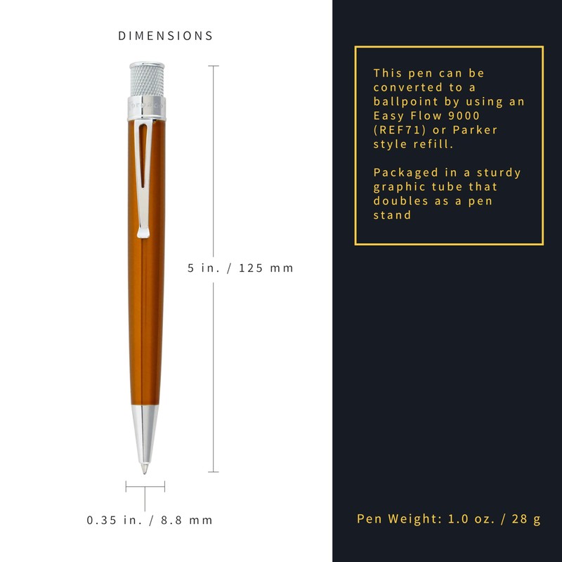 Retro 1951 Tornado™ Classic Lacquer Rollerball Pen - Orange
