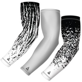 B-Driven Sports Compression Arm Sleeves for Women, Men, Youth. 3-Pack with Moisture Wicking, Great Arm Warmers for Running, Cycling, Athletic or General | 9 Colors | Includes 3 Individual Sleeves