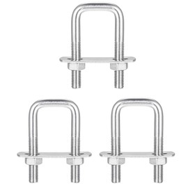 TA-VIGOR 3 sets M8 Square U-Bolts, 30mm Inner Width 60mm Length 304 Stainless Steel U-Bolts with Nut, Plate for Attaching Piping Conduit Cable Tube Brackets Boat Trailer