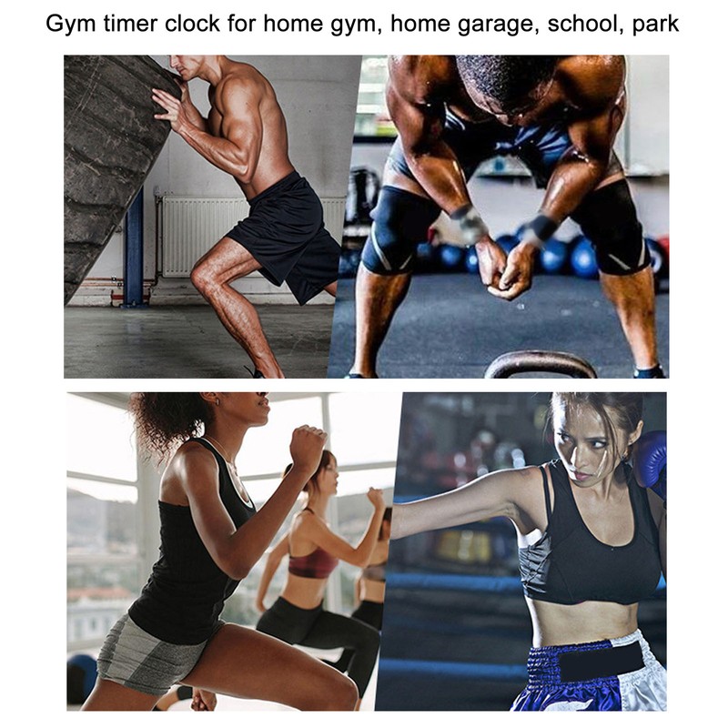 Fitness Timer Clock Large LED Digital Anti Vertigo Display Workout