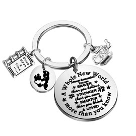 BNQL Magic Genie Lamp Keychain Magic Lamp Gift Jasmine Fans Gifts A Whole New World Gifts Princess Jasmine Keychain